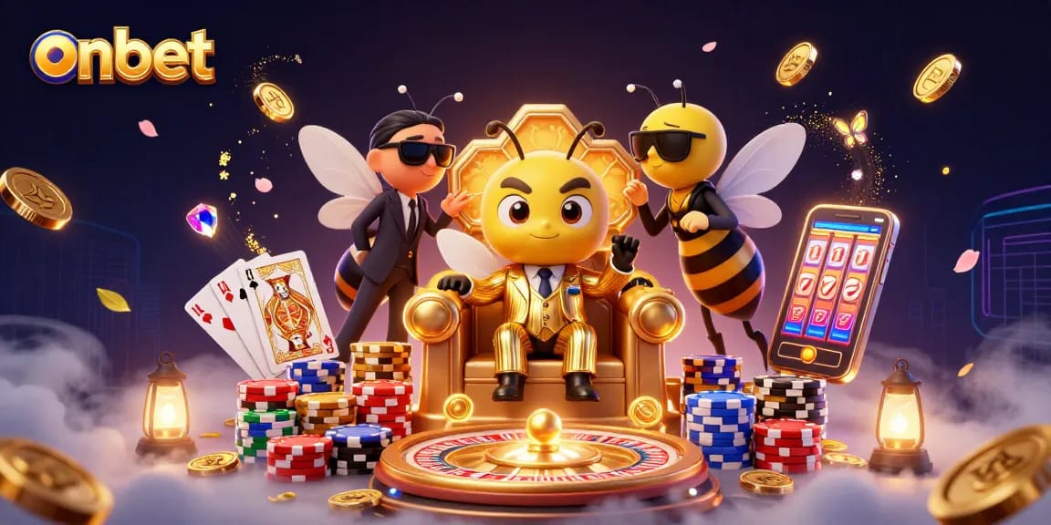 Experience thrilling gameplay at onbet casino with a vibrant 3D scene of a cartoon mob boss overseeing a world of gambling