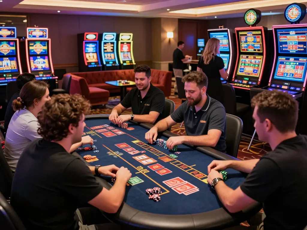 Exciting gaming scene at MM88 online casino showcasing vibrant players and interactive gaming.