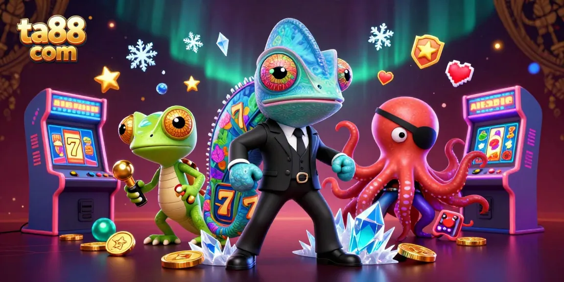 Engage with ta88 com's thrilling slot games amidst dynamic action and vibrant casino elements.