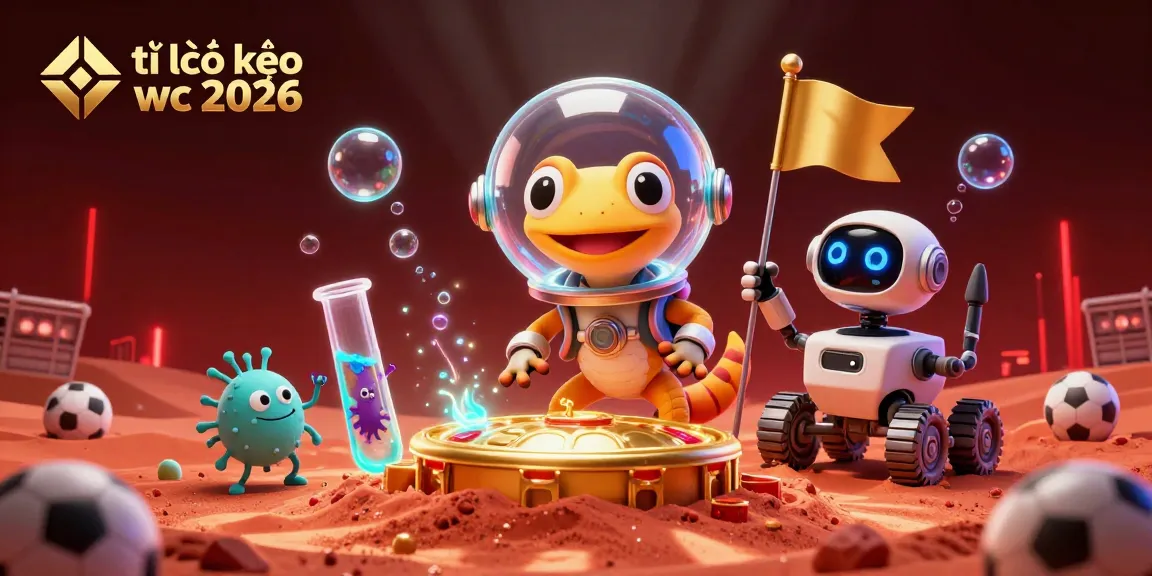 Engage with the thrilling world of tỉ lệ kèo wc 2026 as a cartoon Martian gecko explores a golden casino.