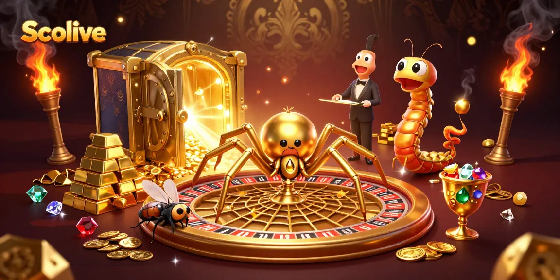 Socolive delivers immersive live betting action with a golden spider and exciting roulette wheel.